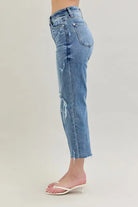 Judy Blue High Waist Destroy Crop Wide Leg Jeans