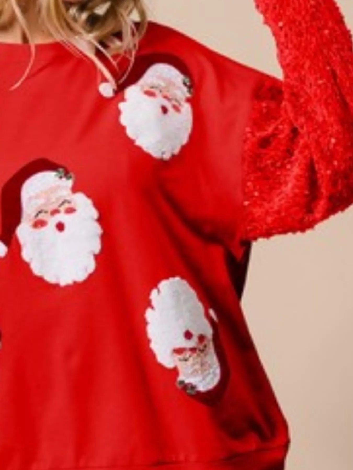 Preorder: Christmas Theme Sequin Long Sleeve Sweatshirt