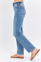 Judy Blue Medium Washed High Waist Straight Jeans Trendsi