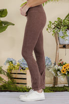 Women's Stone Washed Ribbed Yoga Pants Yelete