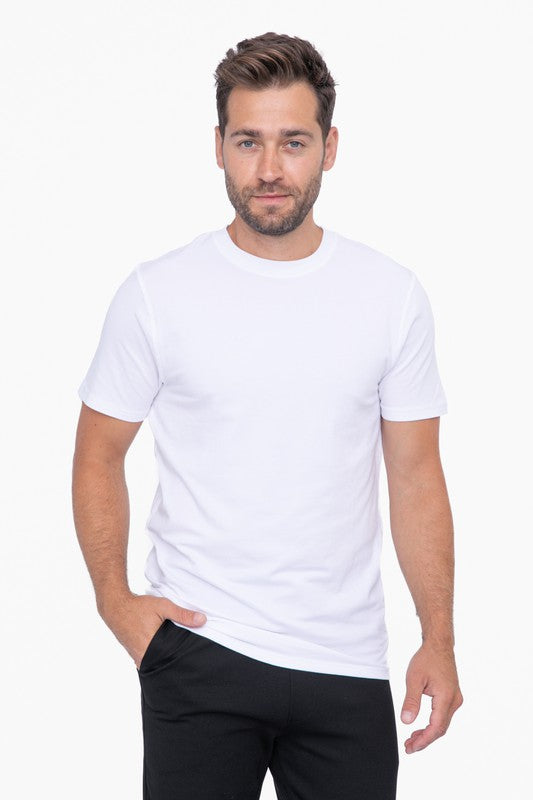 Mono B Men’s Pima Cotton Blend Short Sleeve Tee White Mono B