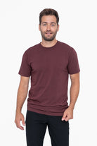 Mono B Men’s Pima Cotton Blend Short Sleeve Tee Burgundy Mono B