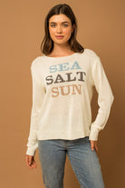 Gilli Round Neck Long Sleeve Sea Salt Sun Sweater