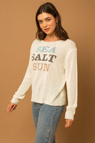 Gilli Round Neck Long Sleeve Sea Salt Sun Sweater