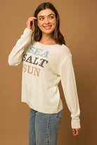 Gilli Round Neck Long Sleeve Sea Salt Sun Sweater