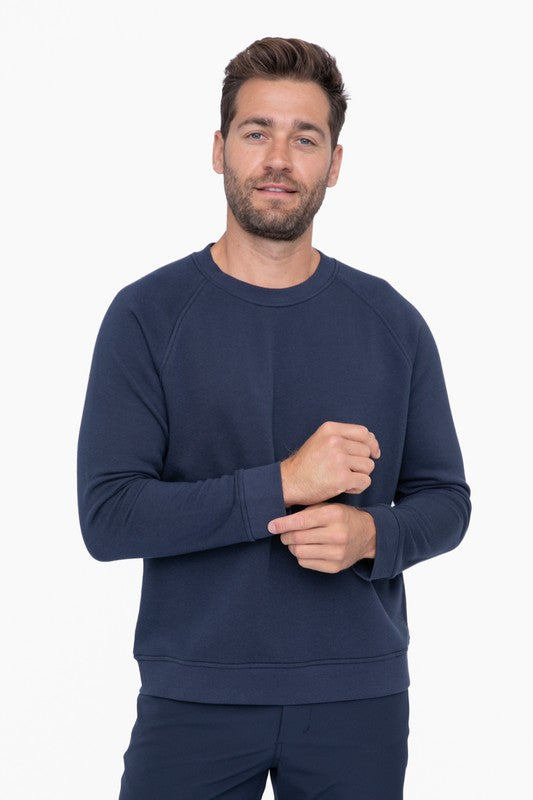 Mono B Cotton Blend Classic Crewneck Navy Mono B