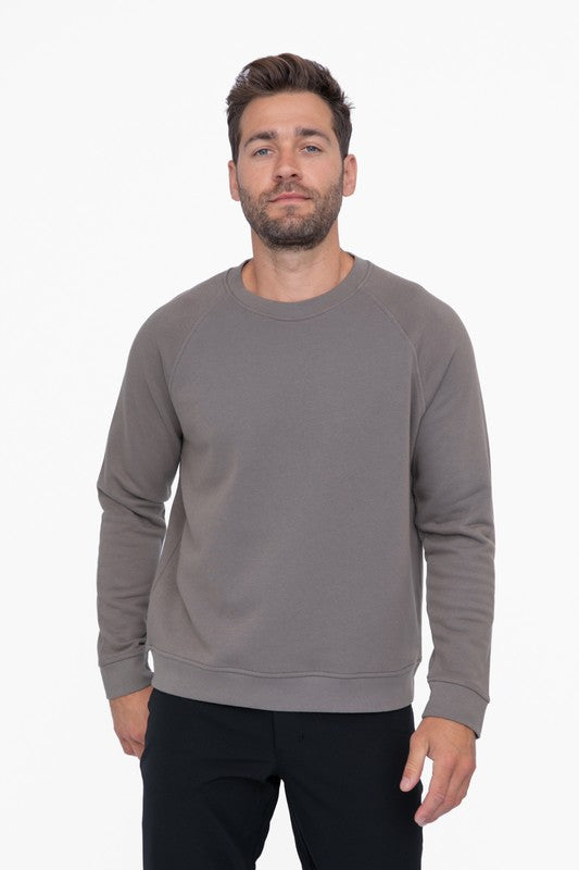 Mono B Cotton Blend Classic Crewneck Olive Mono B