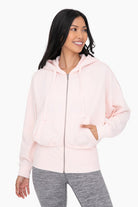 Mono B Fleece Hoodie Jacket with Tapered Sleeves PEARL BLUSH Mono B