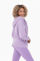 Mono B Fleece Hoodie Jacket with Tapered Sleeves Mono B