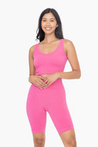 Mono B Ribbed Seamless Cropped Tank Top HOT PINK Mono B