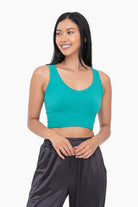 Mono B Ribbed Seamless Cropped Tank Top TEAL 24 Mono B