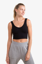 Mono B Ribbed Seamless Cropped Tank Top Black Mono B