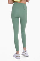 Mono B Green -Adjustable Bungee Waist Hiking Leggings Mono B