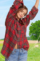 La Miel Plaid Avril Button Down Long Sleeve Flannel Shirt La Miel