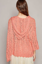 POL Coral Knitted Hoodie Cardigan in Coral Ave Shops