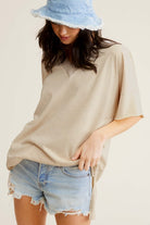 La Miel Mineral Washed Oversized Short Sleeve Top La Miel