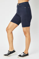 Judy Blue Navy High Waist Tummy Control Bermuda Shorts Trendsi