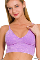 Zenana Washed Ribbed Bra Padded Tank Top B VIOLET ZENANA