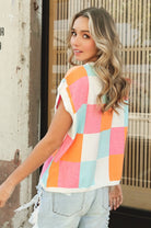 BiBi Multi-Color Checker Sweater Vest BiBi