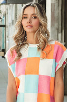 BiBi Multi-Color Checker Sweater Vest BiBi