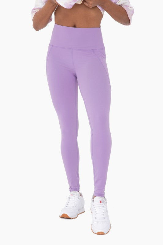 Mono B Tapered Band Essential Solid Highwaist Leggings PURPLE ORCHID Mono B