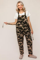 Haptics Comfy Camouflage Print Overalls Jumpsuits
