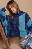 POL Mock Neck Color Block Sweater Trendsi