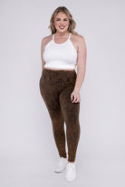 Zenana Plus Size Mineral Wash Yoga Leggings ZENANA