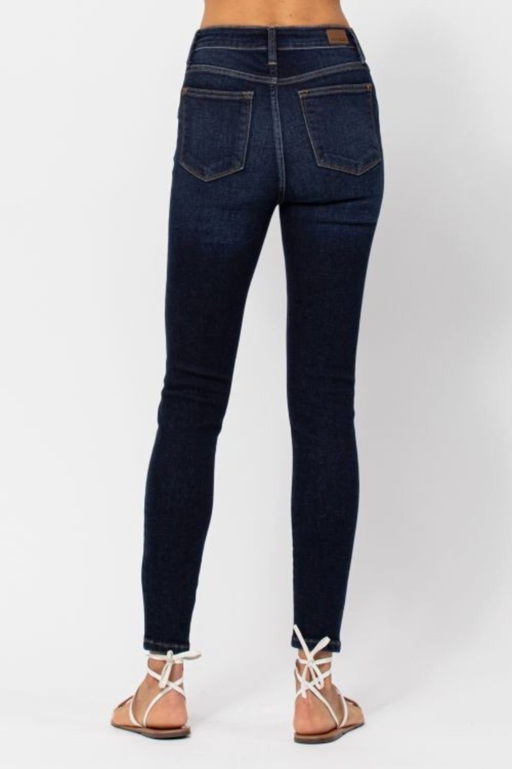 Judy Blue Dark Wash High Waist Hand Sanded Skinny Jeans Jeans