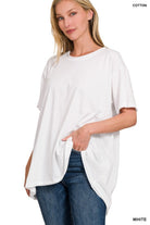 Zenana Cotton Drop Shoulder Oversized Top ZENANA