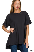 Zenana Cotton Drop Shoulder Oversized Top ZENANA