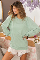 BiBi Sage Slub Terry Puff Shoulder Sweatshirt