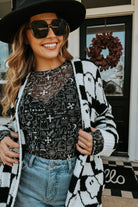 PREORDER: Blakeley Spooky Halloween Mesh Top Womens