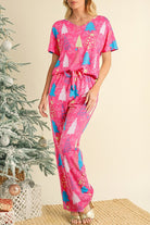 Christmas Tree Print Tee and Pants Lounge Set SHEWIN INC.