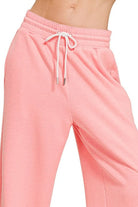 Zenana Dark Pink Scuba Drawstring Pants
