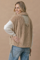 Haptics Snuggle Season Sherpa Vest in Slate