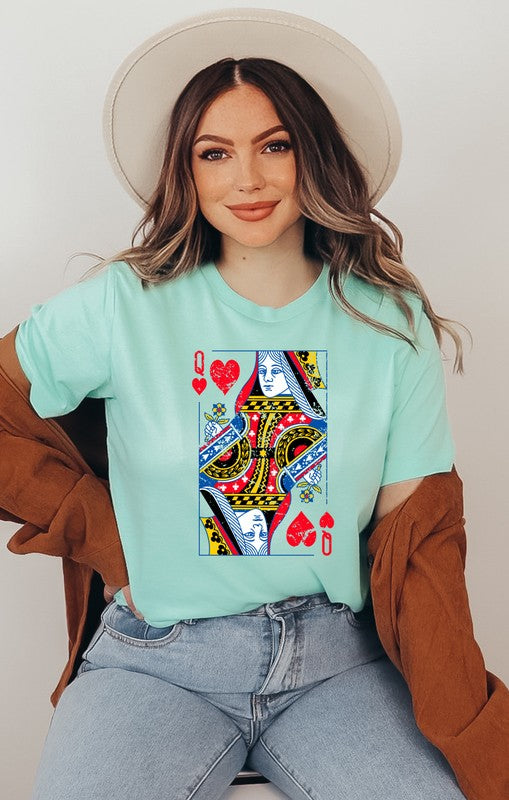 Ocean and 7th Queen of Hearts Graphic Tee Heather Mint