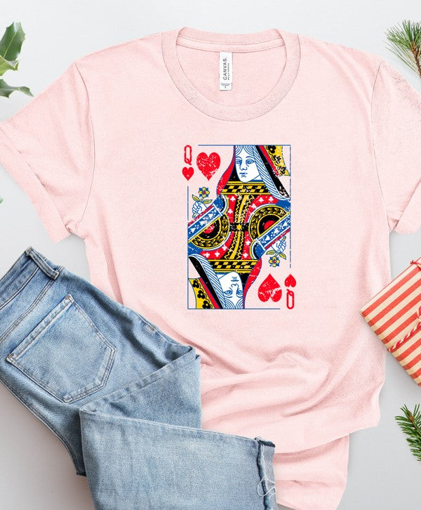 Ocean and 7th PLUS SIZE Queen of Hearts Graphic Tee PInk