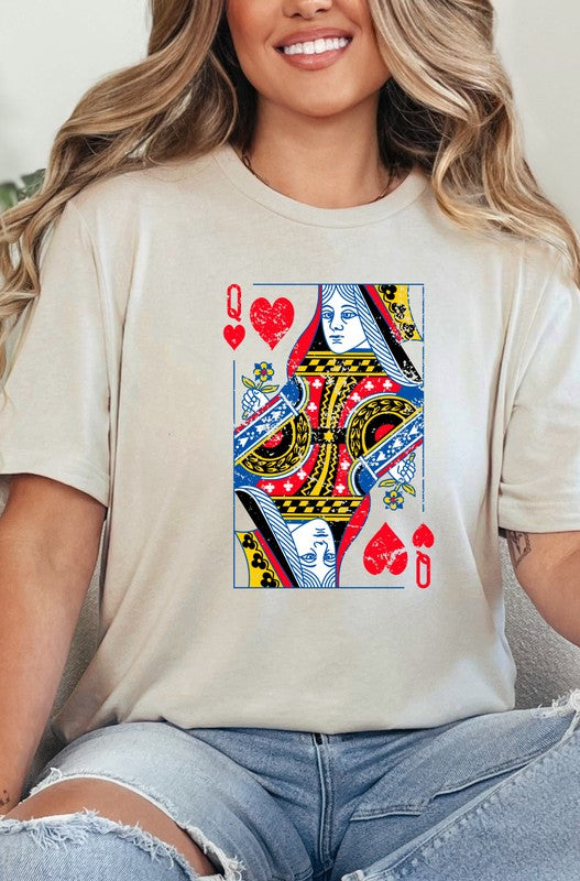 Ocean and 7th PLUS SIZE Queen of Hearts Graphic Tee Heather Dust