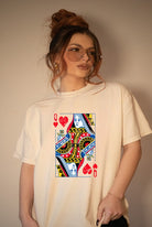 Ocean and 7th PLUS SIZE Queen of Hearts Graphic Tee Cream