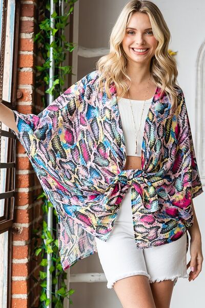 Heimish Multi Color Snake Open Cardigan