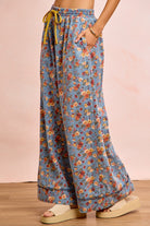 BiBi Floral Printed Drawstring Wide Pants