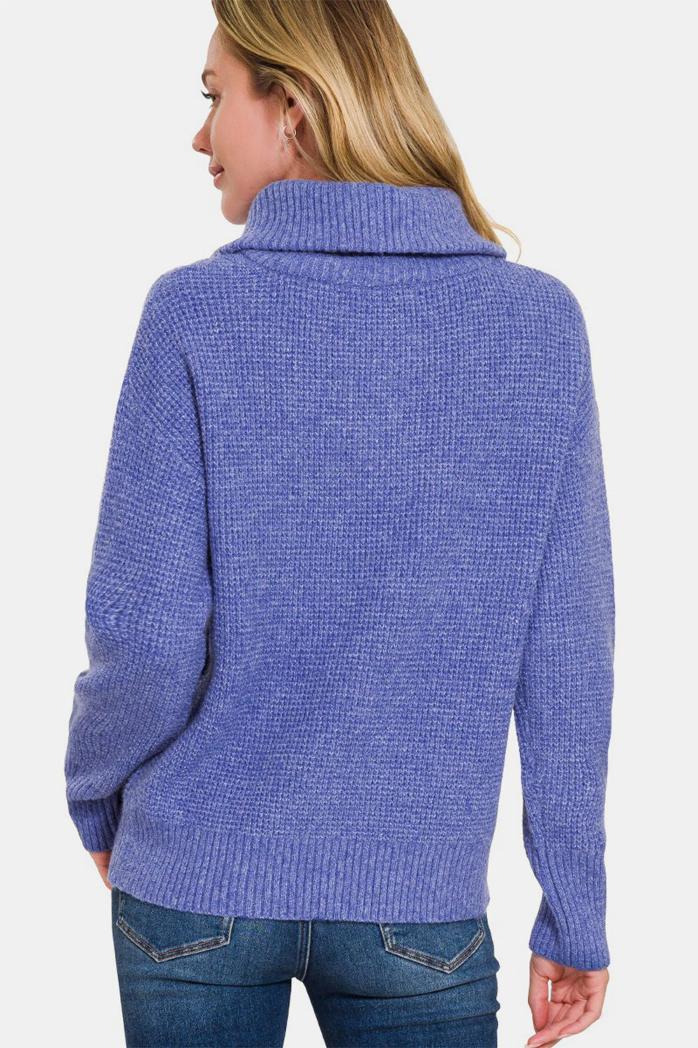 Zenana Marlin Half Zip Long Sleeve Sweater