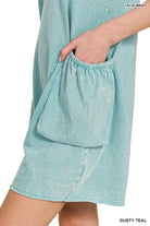 Zenana Bright Lavender Acid Crinkle Washed Spaghetti Strap Romper