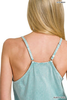 Zenana Bright Lavender Acid Crinkle Washed Spaghetti Strap Romper