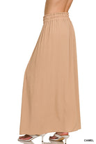 Zenana Black Woven Crinkle Gauze Long Skirt