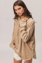 BiBi Taupe Solid Side Pocket Thumb Top