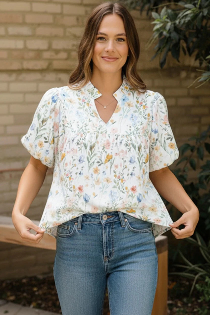 Painted Blossoms Daydream Top
