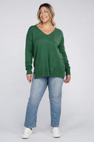 Zenana Plus Garment Dyed Front Seam Sweater ZENANA