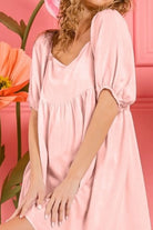 BiBi Washed Linen Tiered Midi Dress with Puff Sleeves